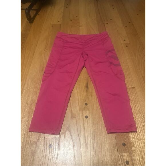Virus Women's Stay Cool Compression Crop Pants RASPBERRY, Crossfit, Yoga Sz M - Picture 3 of 9
